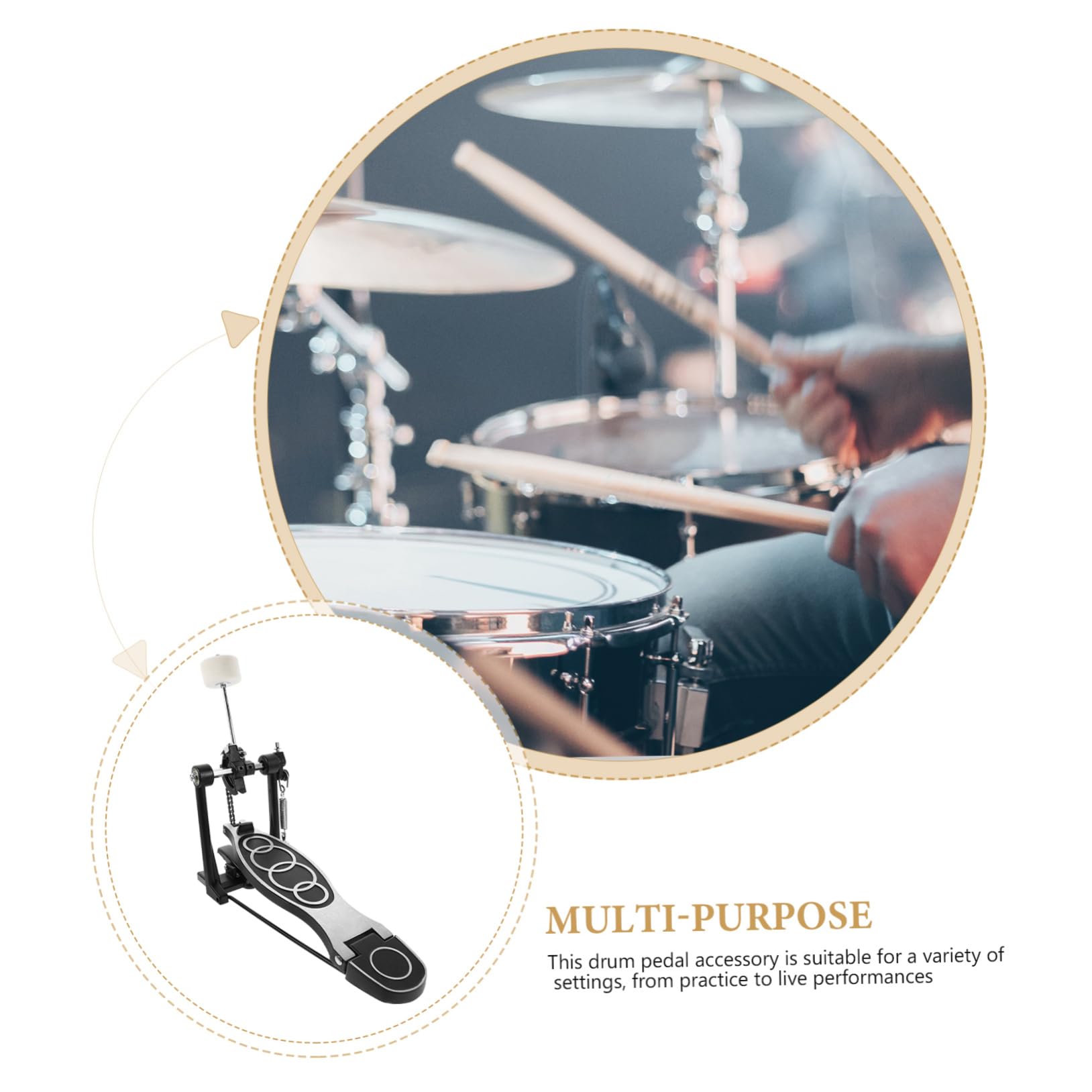 Pedale Singolo in Lega di Alluminio e Ferro Fuso per Grancassa Sostituzione Professionale Facile da Installare Accessorio Versatile per Strumenti Musicali per Set di Batteria