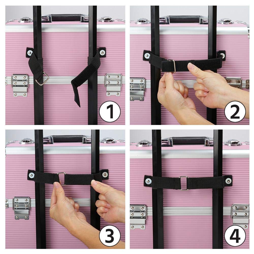 Gotobuy 2 in 1 Makeup Beauty Nail Case Cosmetics Trolley Bag Box (Pink) by Gotobuy