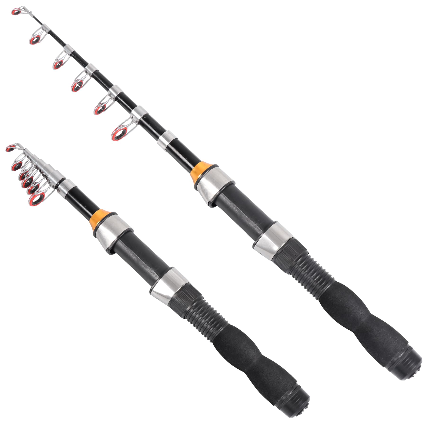 Telescopic Collapsible Extendable Fishing Rod for Saltwater and Freshwater, Lightweight and Compact Design