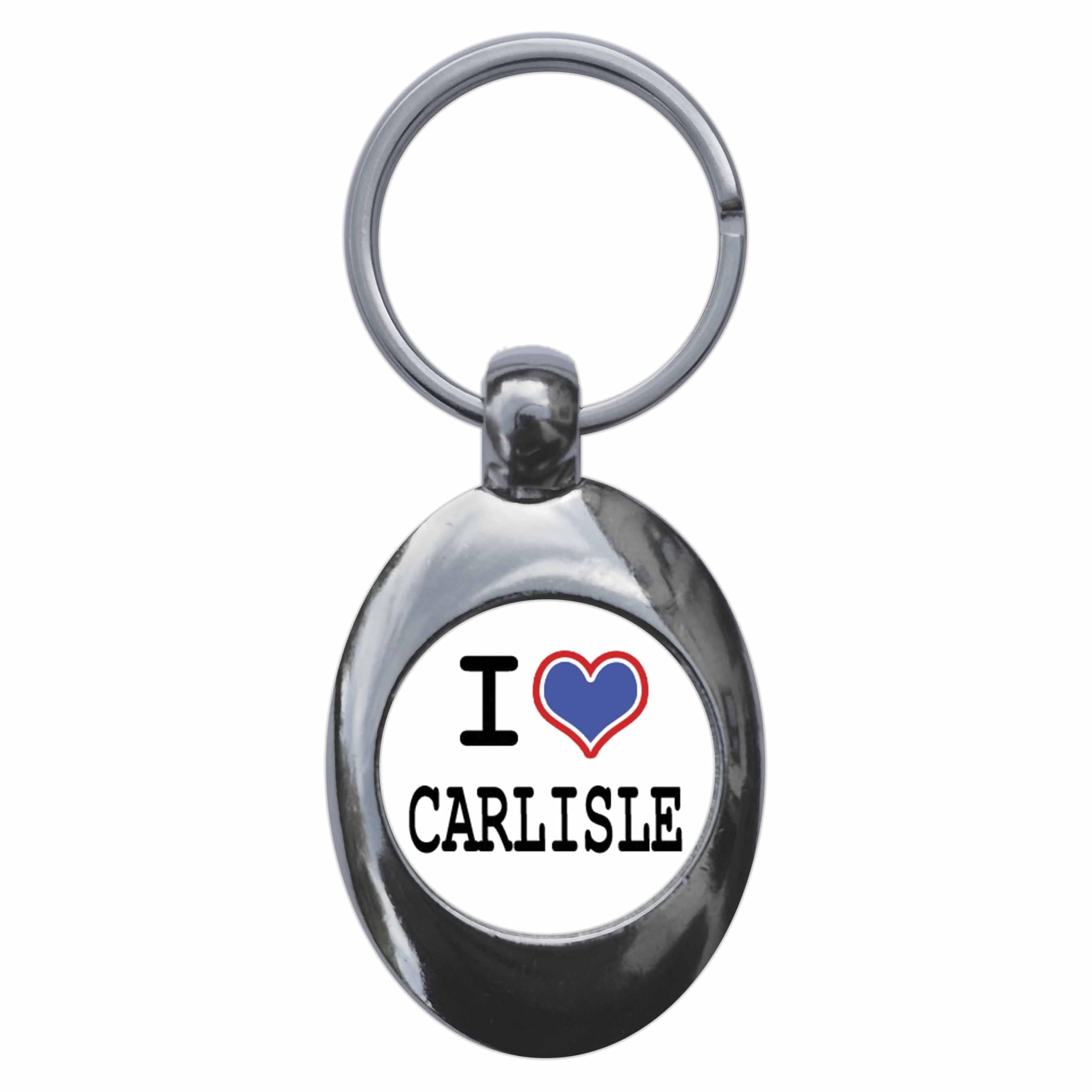 Ozorath I Heart Love Carlisle Keyring Keychain With Trolley Coin f
