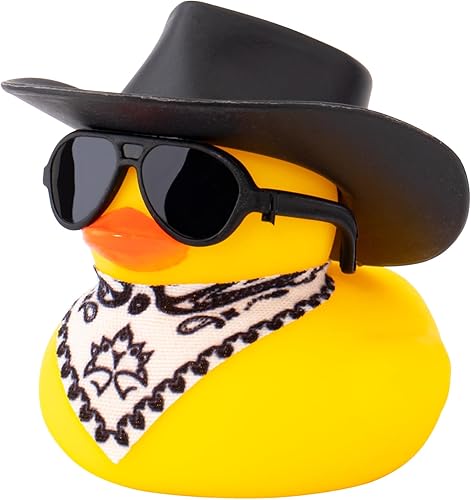 wonuu Adornos de pato de goma para automóvil, decoración de tablero de automóvil de pato amarillo con casco de hélice para decoración navideña y