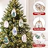 APUDWN 16 Set Oyster Shells for Crafts 4-5 Inch Christmas Pre-Drilled Oyster Shells Crafts Kits with Decoupage Paper Napkin Glue Paint Twine and Brushes for Xmas Decor DIY Arts Seashells Ornaments #3