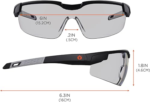Miniatura 7 de Ergodyne Skullerz Dellenger Z87 - Gafas de seguridad antiarañazos con patillas ajustables, antiniebla, z87