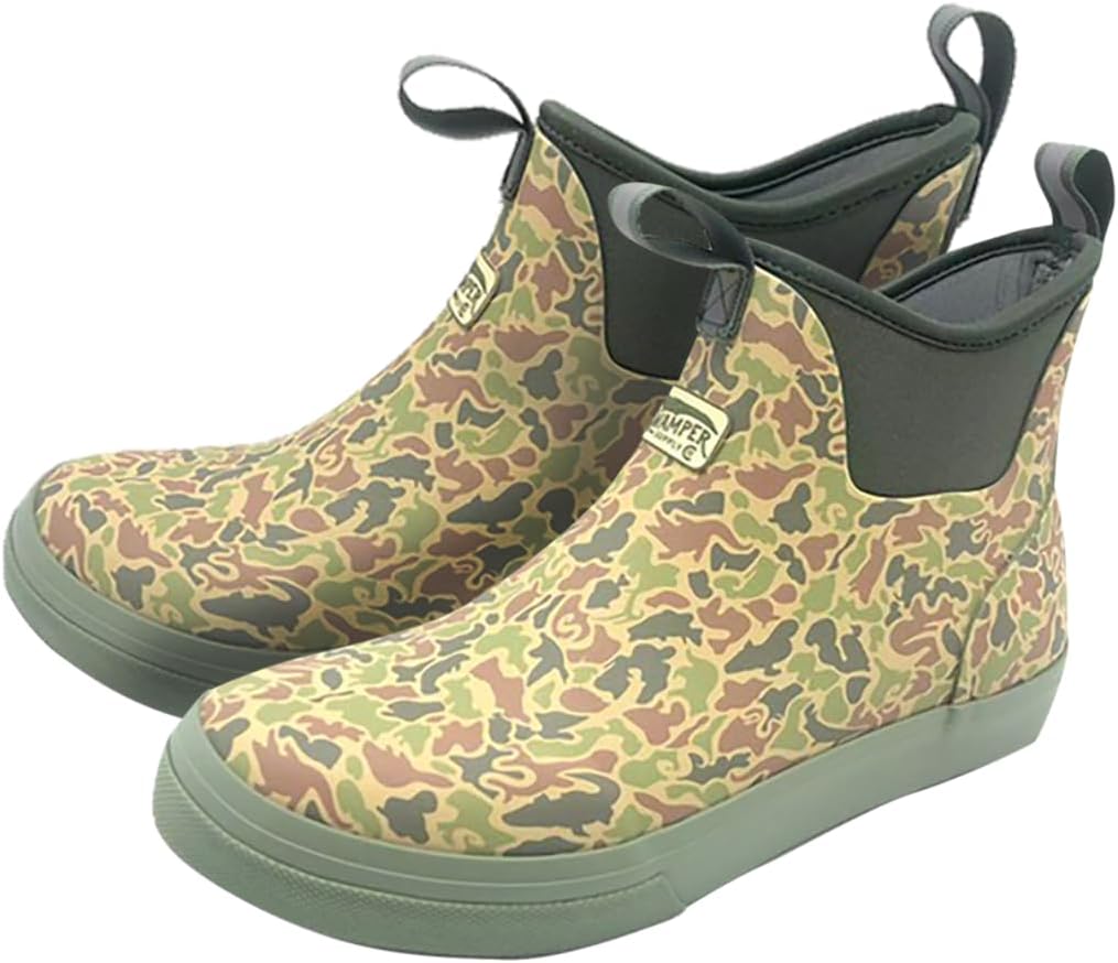 Swamper Supply Men’s Water Moccasin Deck Boots – Waterproof Critter Camo Swamp Boots