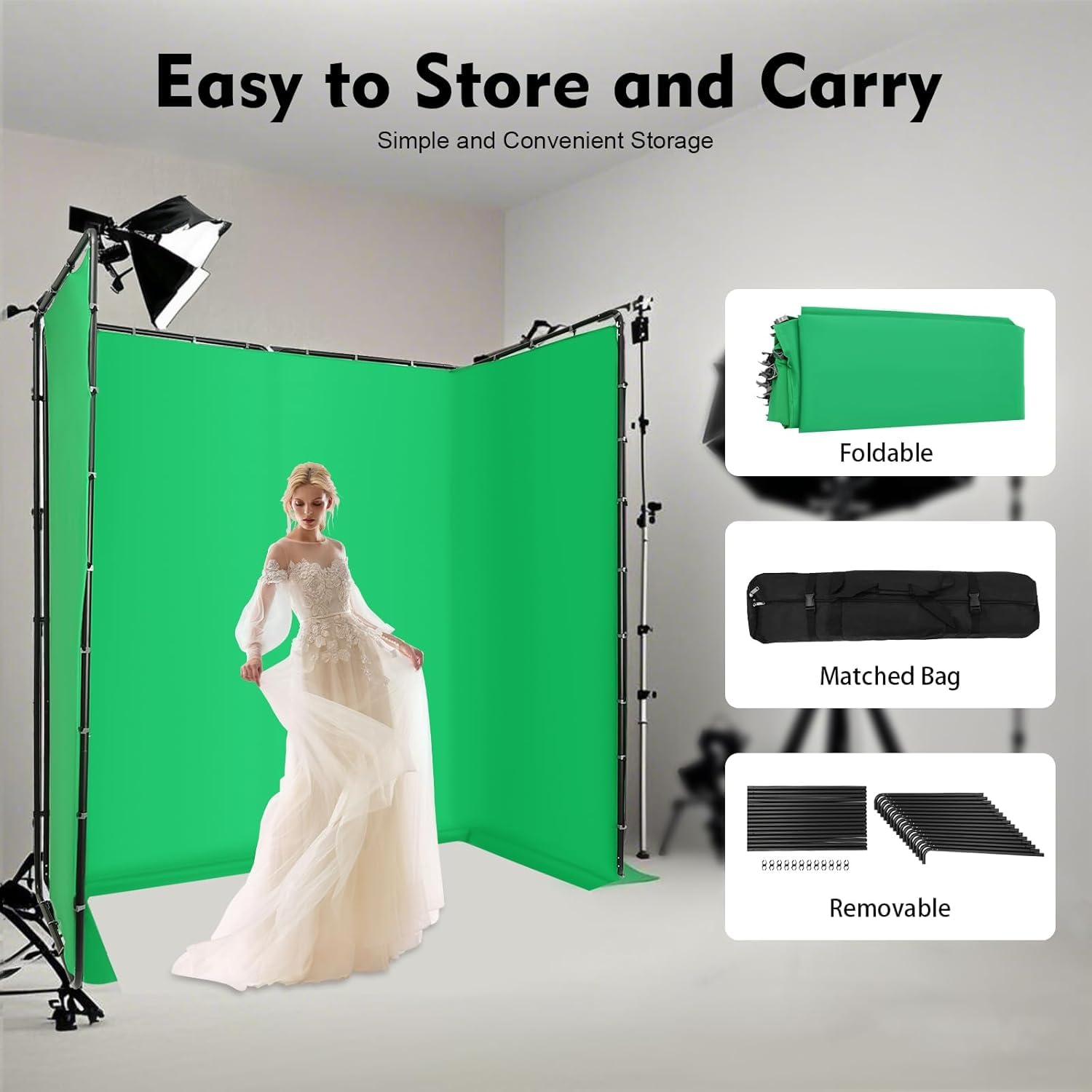 Pantalla verde con soporte, 400 x 240 cm, fondo de pantalla verde, ajustable, soporte de fondo verde portátil, para fotografía, juegos, medios de comunicación