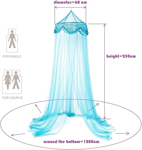 Miniatura 6 de OctoRose Toldo redondo de mariposa para cama  Toldo colgante rosa  Se adapta a cunas completas, camas de niños, individual, Queen y King  Bonita y