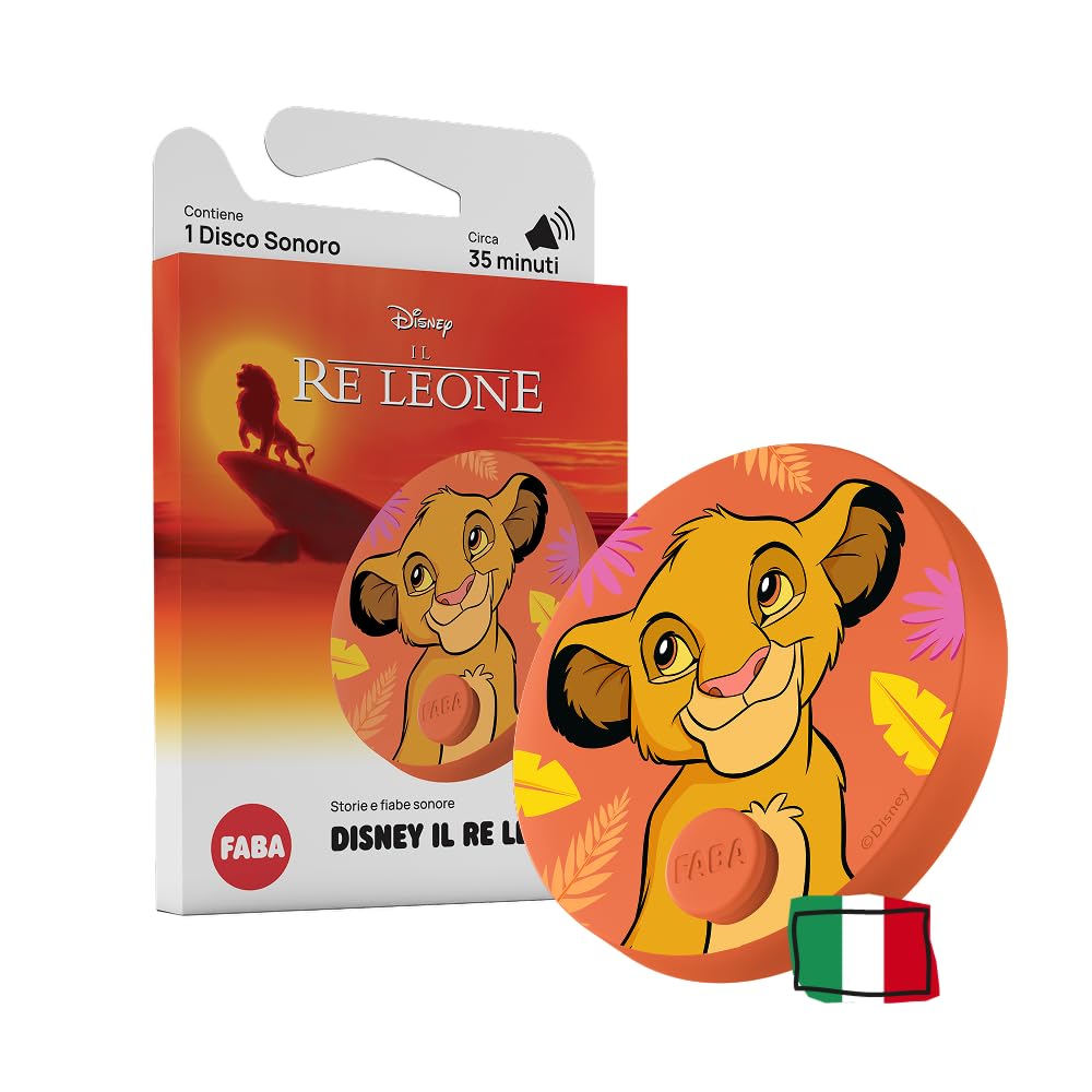 FABA Disney Sound Disc - The Lion King - Stories and Tales for Boys and Girls 5-10 Years - Audible with Stories and FABA+, Educational Game Italian Version