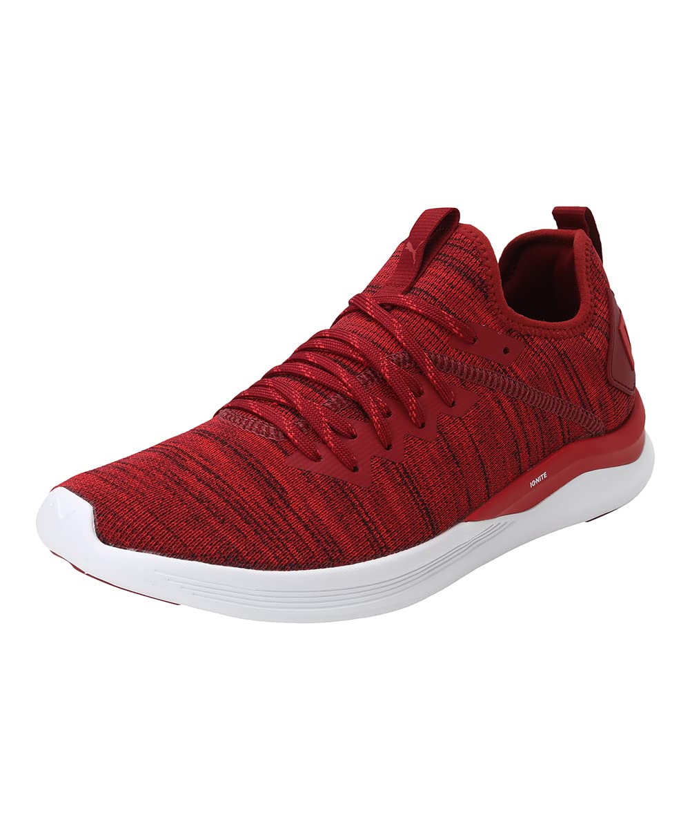 Puma Mens Ignite Flash Evoknit Red Dahlia-High Risk Red-White Running Shoe - 6 UK (190508)