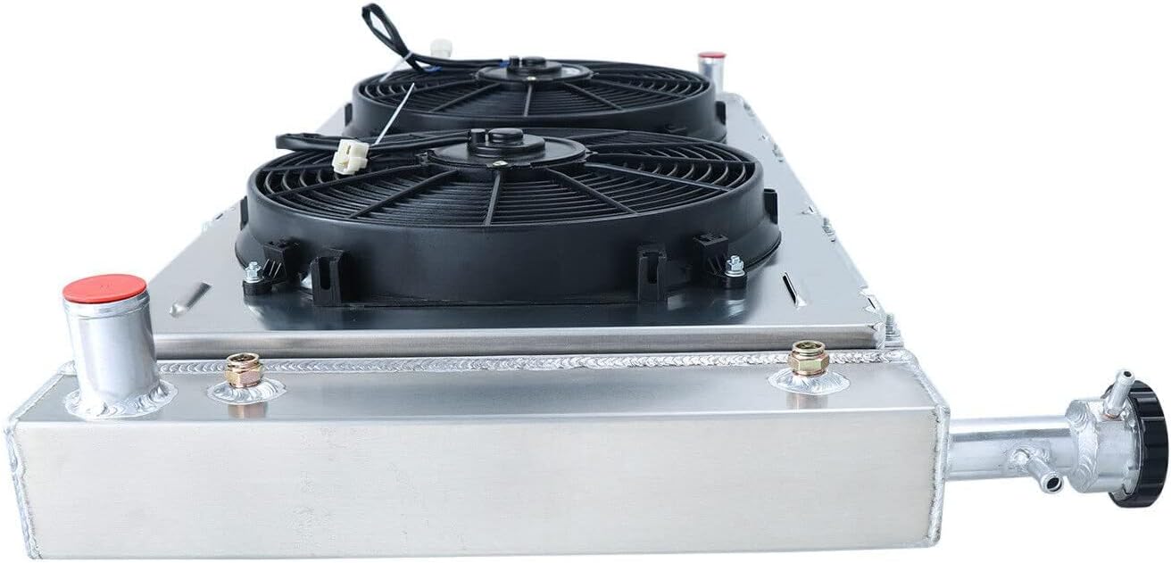 3 Row Core Aluminum Radiator Replacement for 2004 2005 2006 2007 2008 2009 2010 2011 2012 2013 2014 2015 2016 Chevy Express GMC Savana 2500 3500 4500 4.8L 6.0L Radiador+Shroud Fan+Relay