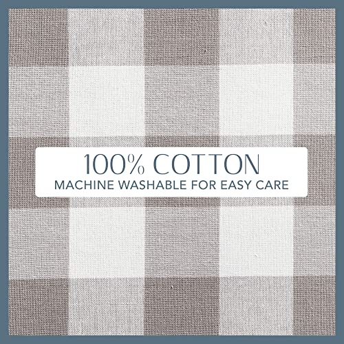 Elrene Home Fashions Farmhouse Living Buffalo-Check Tablecloth, 52" X 52", Gray/White #TOP3