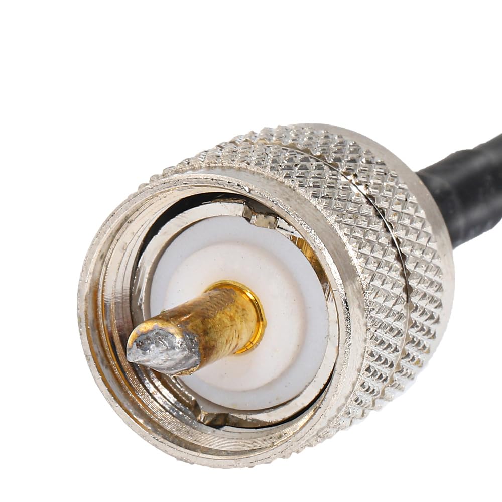 Greluma 1 Pièce UHF Mâle PL-259 à UHF Mâle PL-259 RG58 Câble Coaxial pour Radio HAM et CB, Analyseur D'antenne, Charge Factice, Compteur SWR