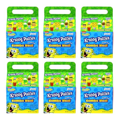 Frankford SpongeBob SquarePants Krabby Patties Gummy Candy Combo Meal Box, 6 Count