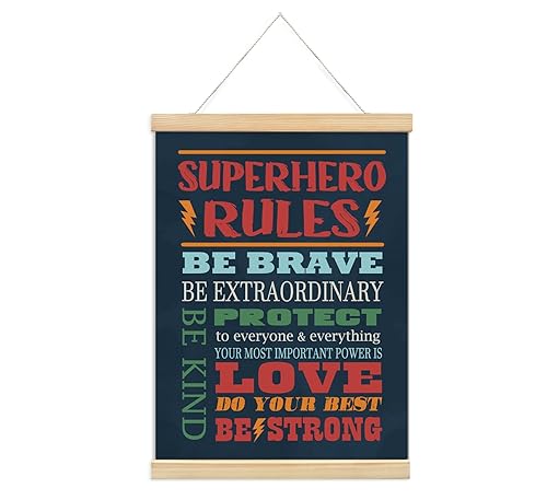 foedor Inspirational Quote hero Rules Room Decor,Cool Wall Decor for