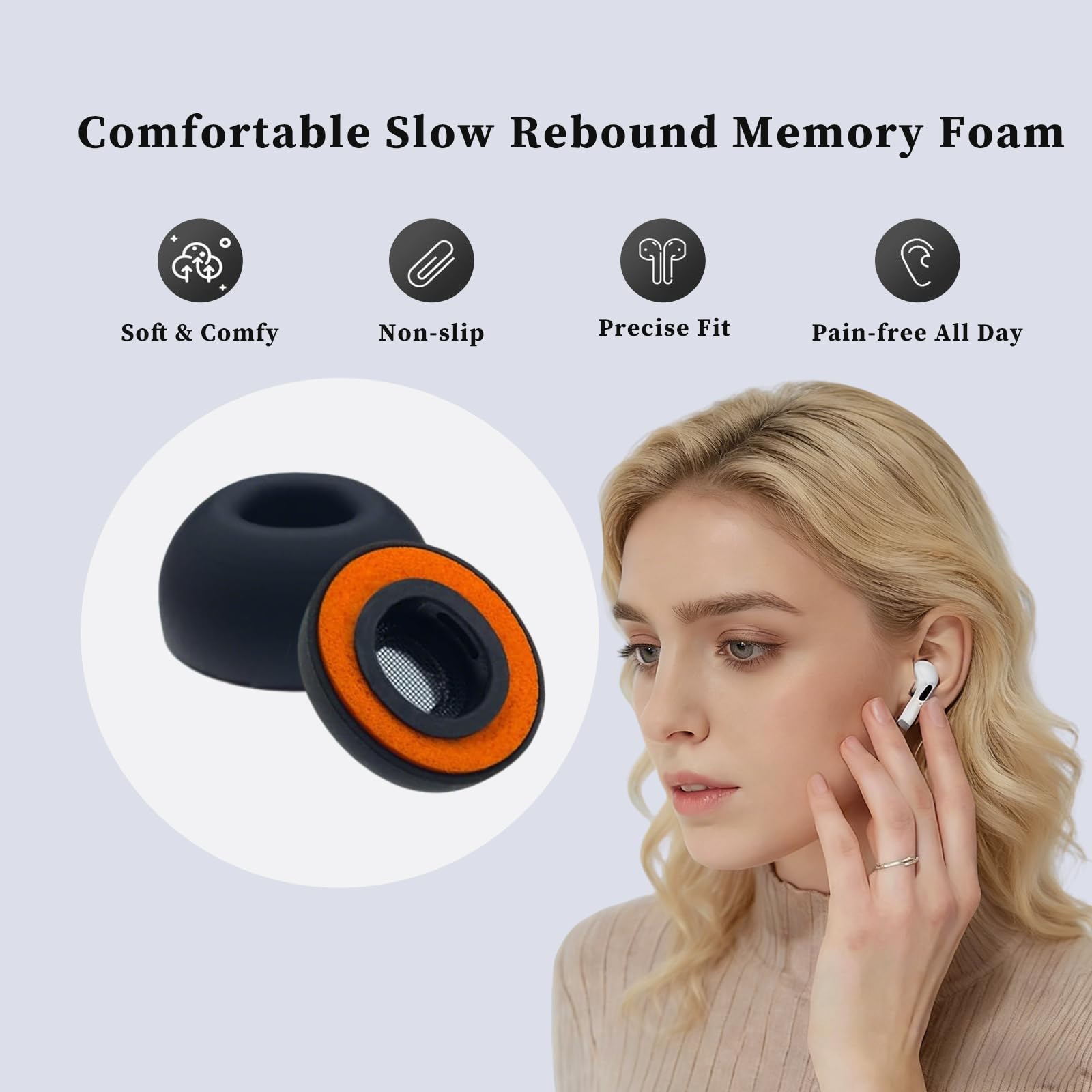 Amazon | AirPods Pro 3(第3世代2025)用メモリーフォームイヤーチップ3