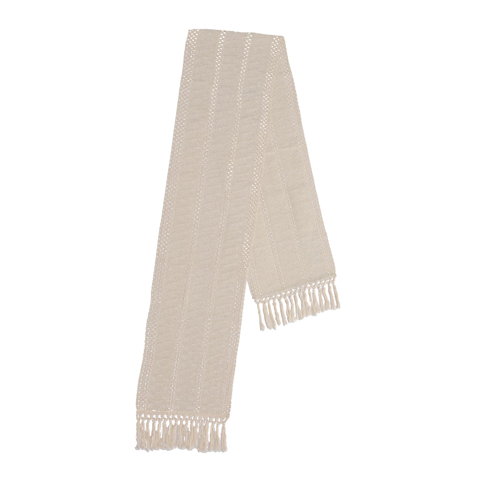Buxuaaaa 2024 Table Runner with Tassels Home Decors for Dining Bedroom Macrames Table Runner Handwoven Cotton Tablecloth Tassels