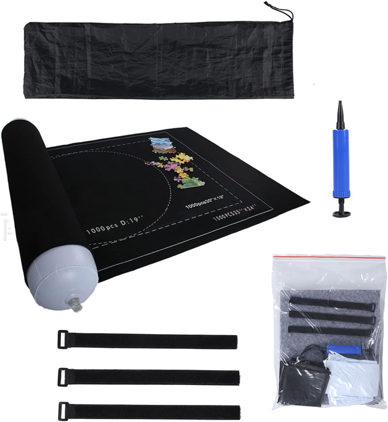 Amazon.com: Puzzle Mat Roll Up 1500 1000 500 Pieces Jigsaw Puzzle with ...