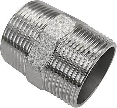 Beduan 2 Male NPT Nipple Hex 304 Stainless Steel Pipe Fitting (Pack of 1)
