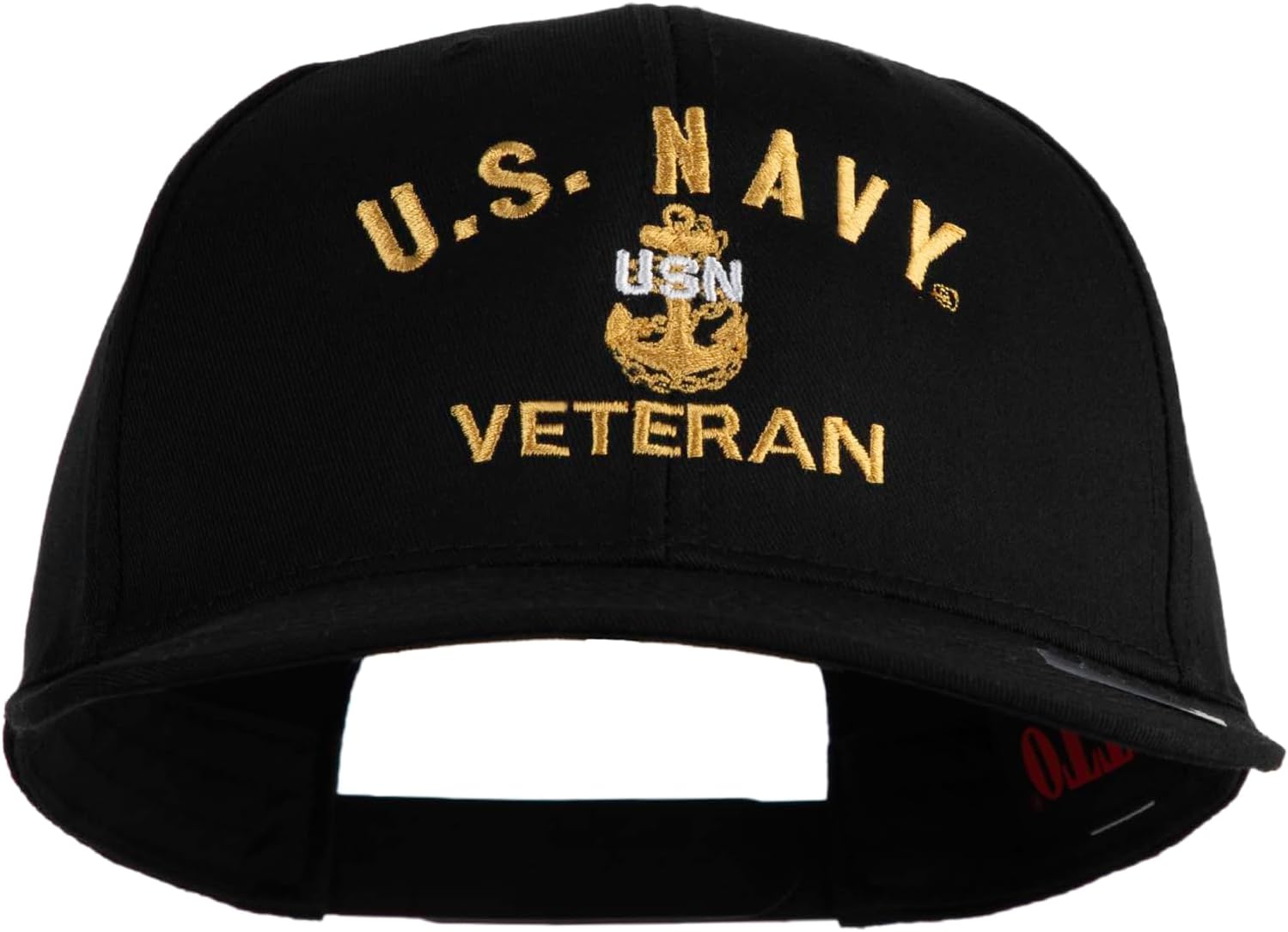 USN Veteran Military Embroidered Solid Cotton Twill Pro Style Cap