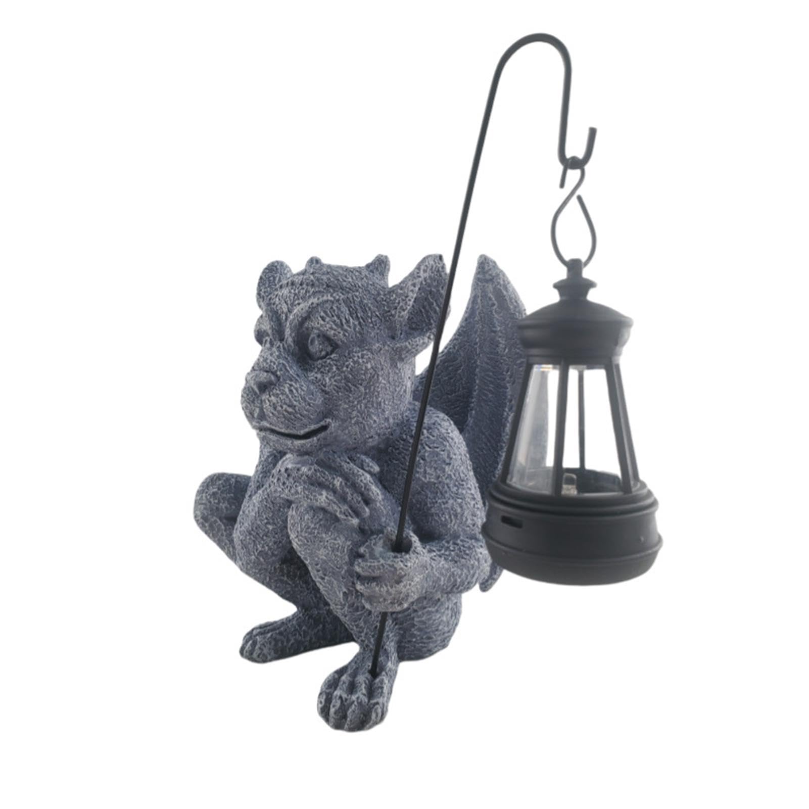 Statue de gargouille d'extérieur solaire Teksome : sculpture gothique et figurine Halloween
