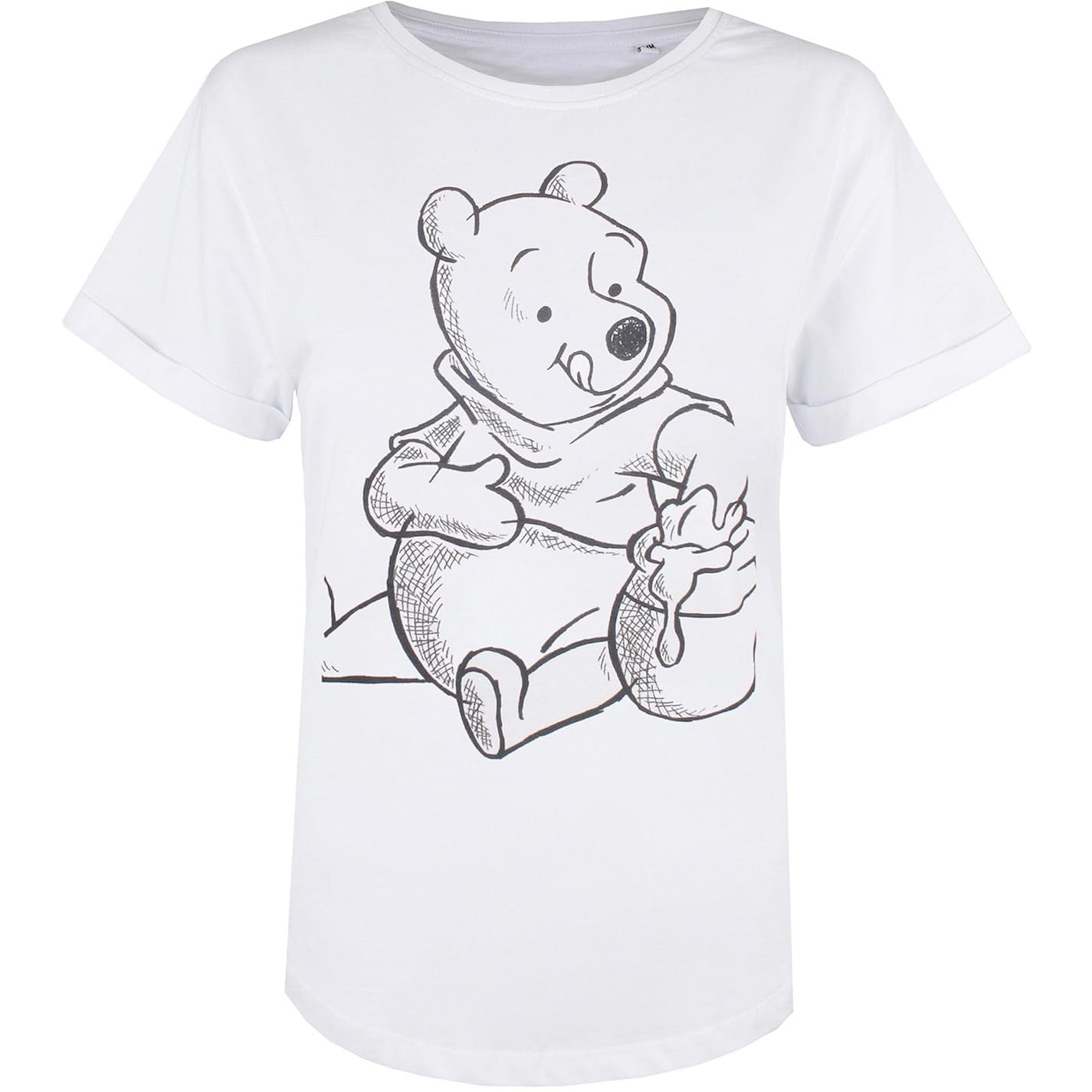 Disney Women's Winnie the Pooh Sketch T Shirt, White (White White), 10 UK