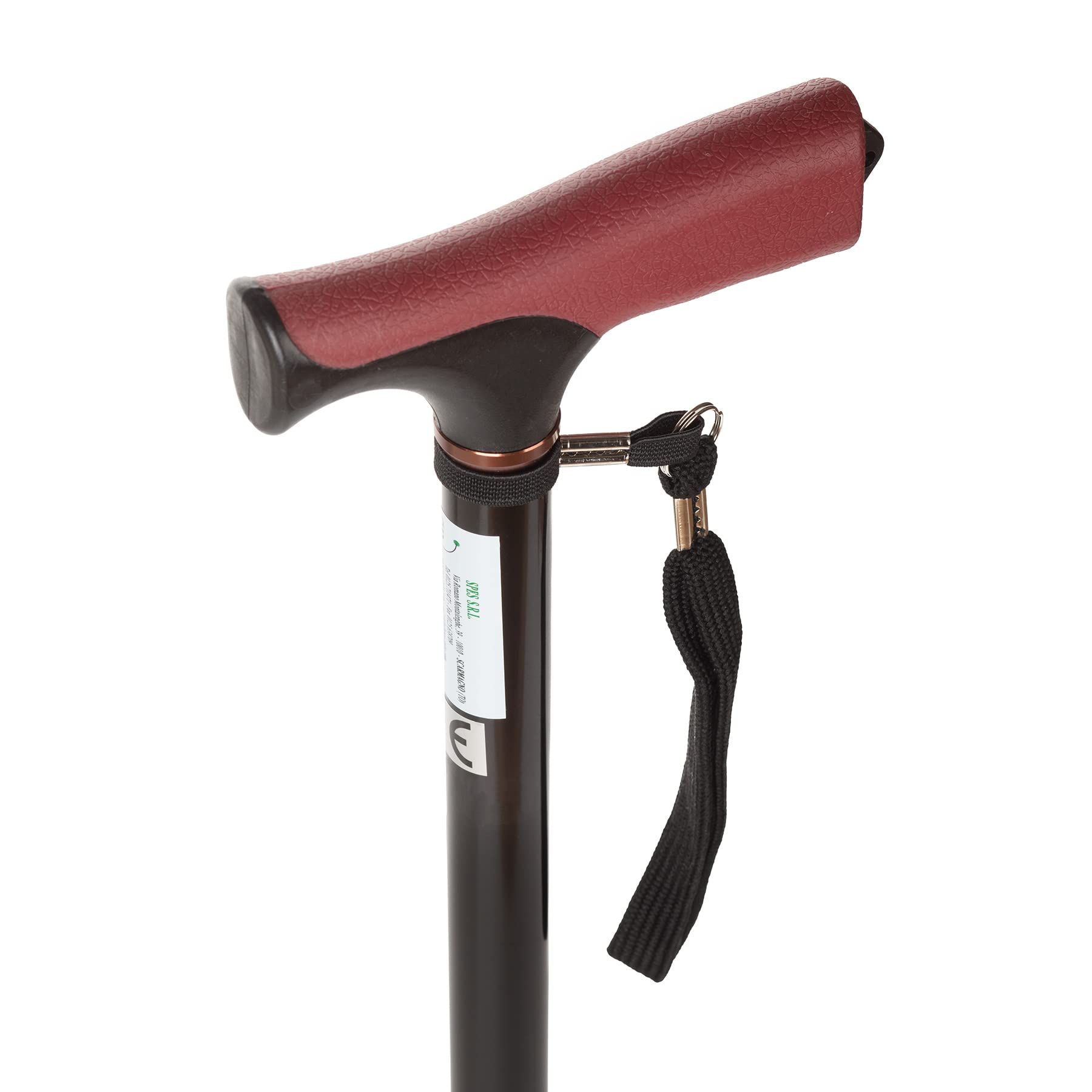 Bastone da Passeggio Telescopico per Anziani con Canna in Alluminio e Impugnatura Ergonomica - Puntale Antiscivolo e Laccetto in Nylon - Regolabile in Altezza da 60 a 93 cm