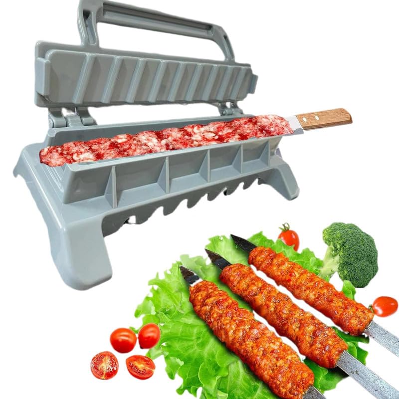 Kebab Maker Machine Reusable Kebab Press Maker Mold Manual Donner Kebabs Machine Plastic Barbecue Skewer kabob Makers Portable Easy kabob Makers Grill Tool for Party Picnic Outdoor Camping Cooking