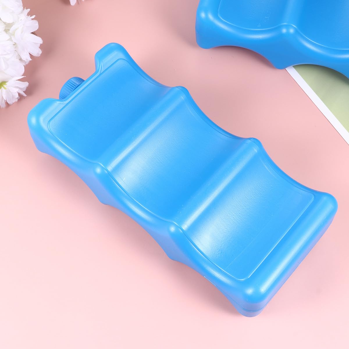 2pezzi Wave Shape Ice Pack Per Conservazione Latte Materno e Bevande Contenitori Riutilizzabili Per Congelatore Per Picnic e Viaggi Blu