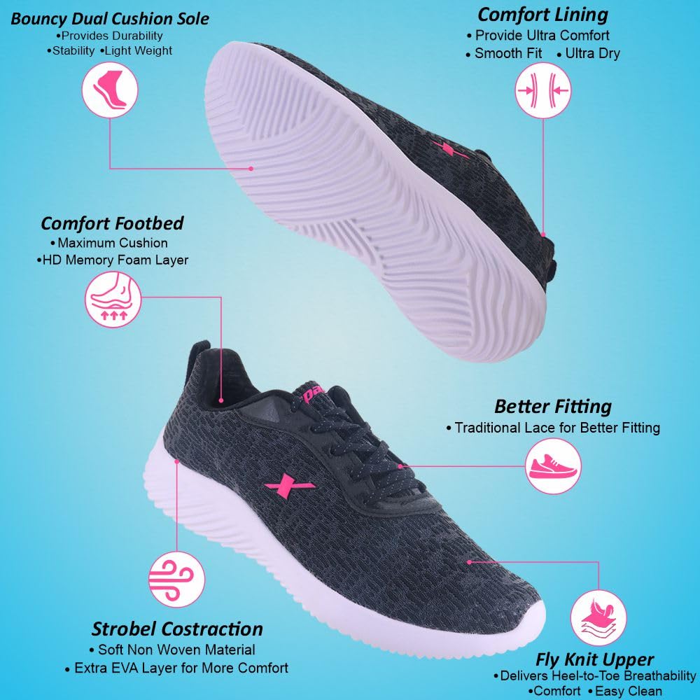 SPARX Womens SL 201 | Enhanced Durability & Soft Cushion | Black Walking Shoe - 6 UK (SL 201) 1