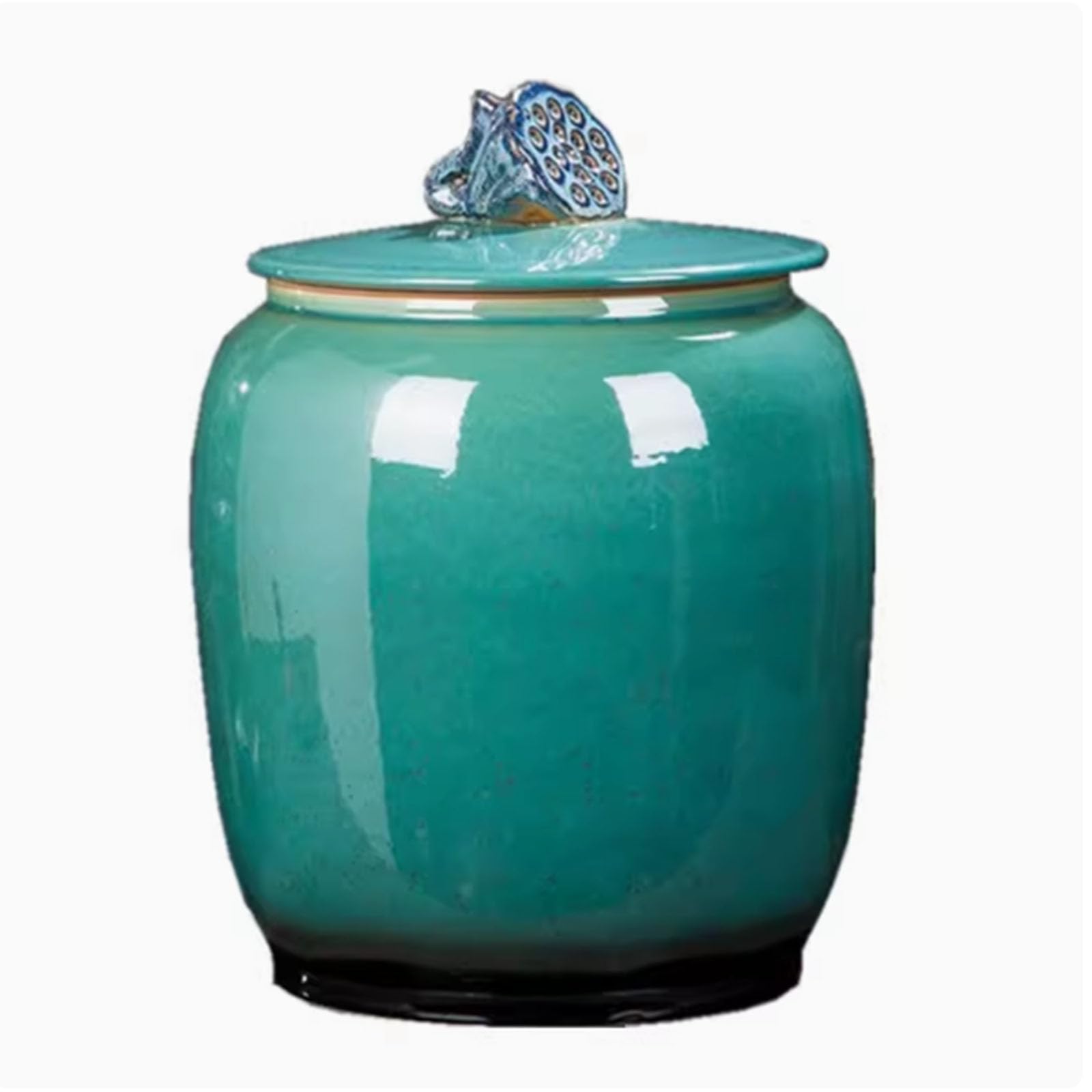 IXTREGZJKM Ceramic Rice Jar, Chinese Ceramic Rice Jar, Rice Container, Grain Dispenser, Ceramic Rice Jar with Lid, Ceramic Rice Storage, Airtight Jar, Food Storage Jar, Kitchen Food Jar for Home 15kg