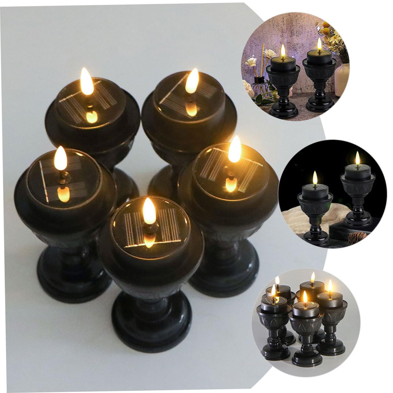 SUPVOX 6 Pezzi Tealight LED Ricaricabili Fiamma Lampade da Impermeabili per Esterni Candele Sicure e Resistenti per Decorazioni e Atmosfera Accogliente