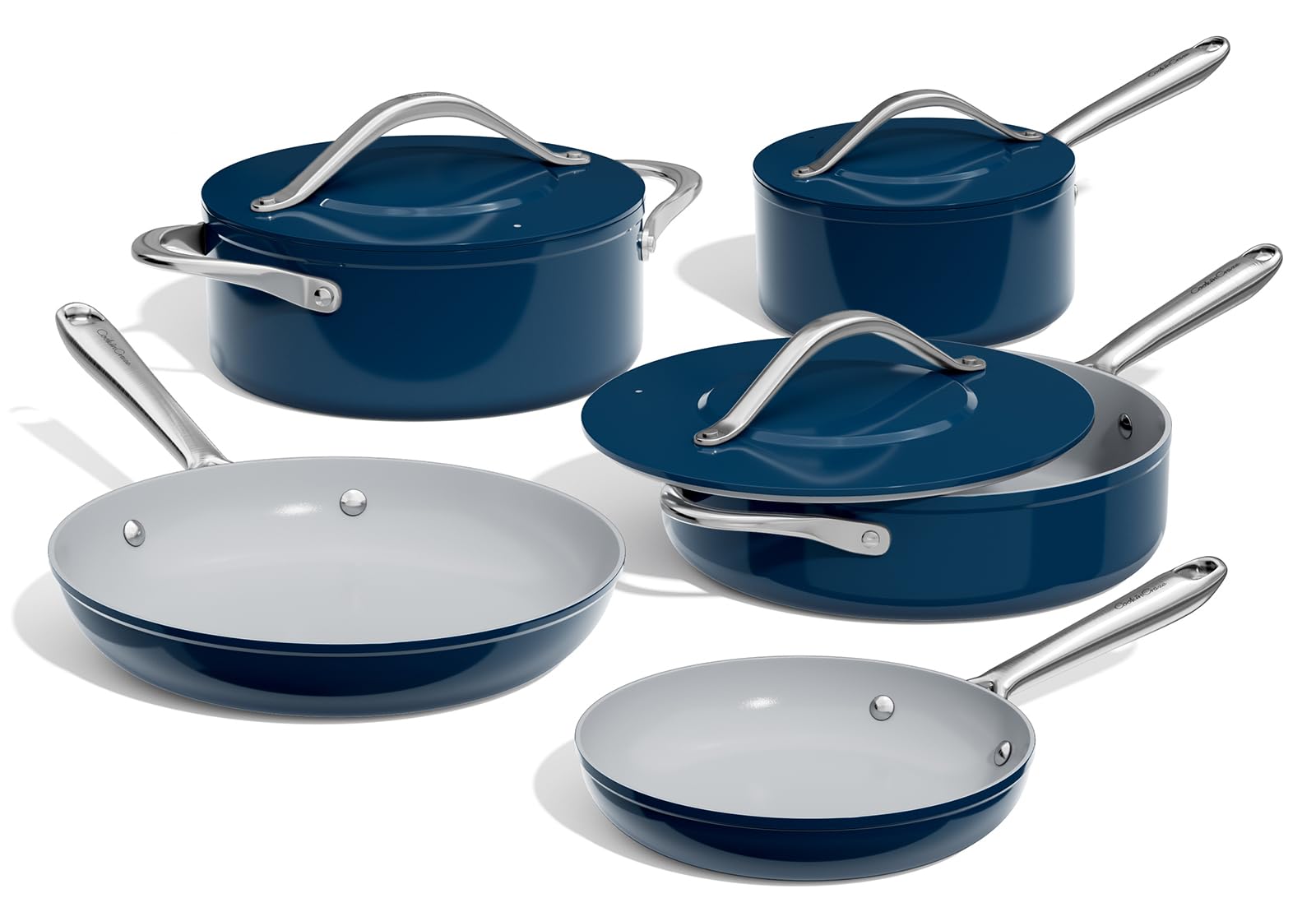 Pots and Pans Set Non Stick 8 Pcs Healthy Ceramic Cookware Set