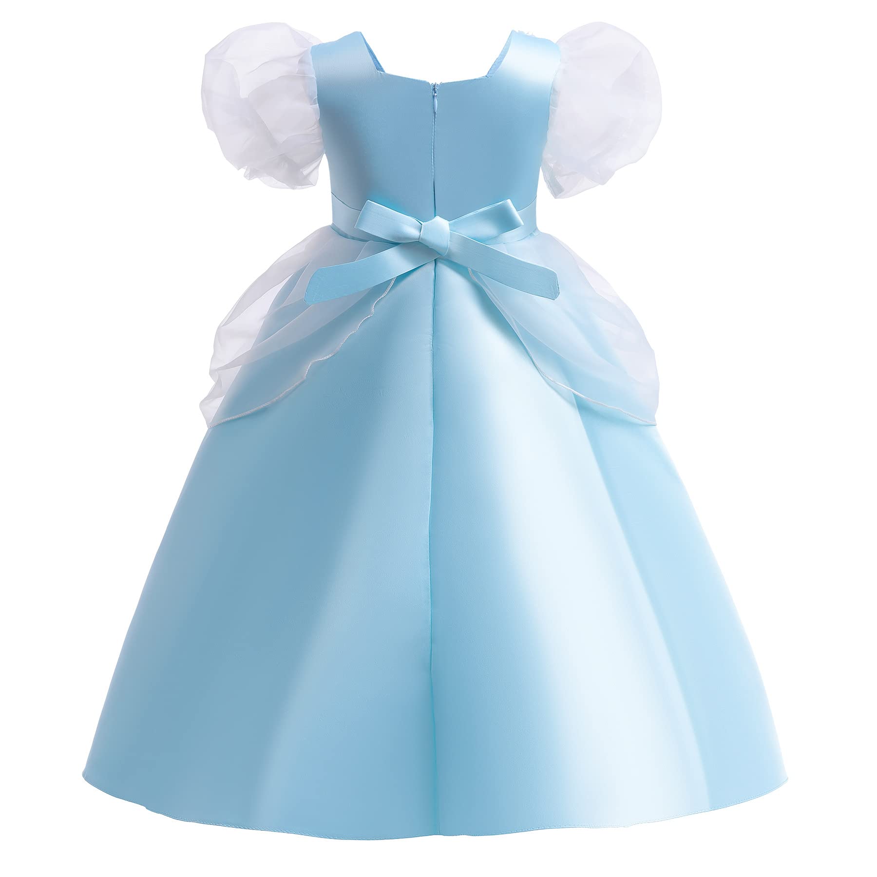 Niñas Vestidos Cortos de la vendimia Vestidos para Niños Vestidos de Princesa con Manga de Burbuja Vestidos Largos para Niñas