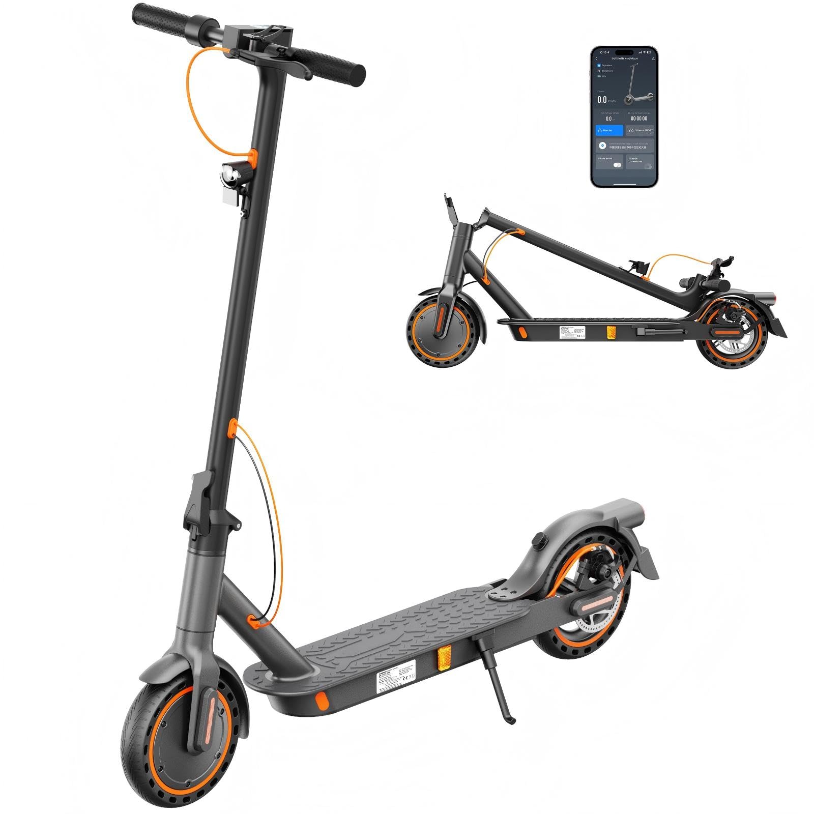 E Scooter S3ABE mit Straßenzulassung, 350W Motor, 20 km/h, 35 km Reichweite, E-ABS & Scheibenbremse, Seemar Faltbarer E-Roller