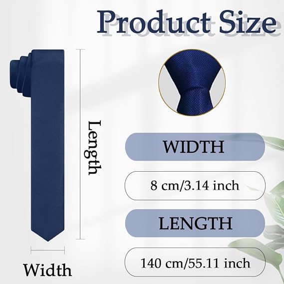 Neckties Solid Pure Color Formal Classic Solid Men's Satin Tie for Wedding, Business, Events, Office Casual & Formal Wear Accessories
