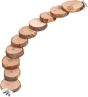 BCOATH Parrot Ladder Toy Window Bird Feeder Bird Ladder Perch Small Bird Cage Parrot Toys Hamster Cage Ladder Parrot Stand Playground Parrot Cage Toy Bird Toys Parakeet Toy Wood Natural