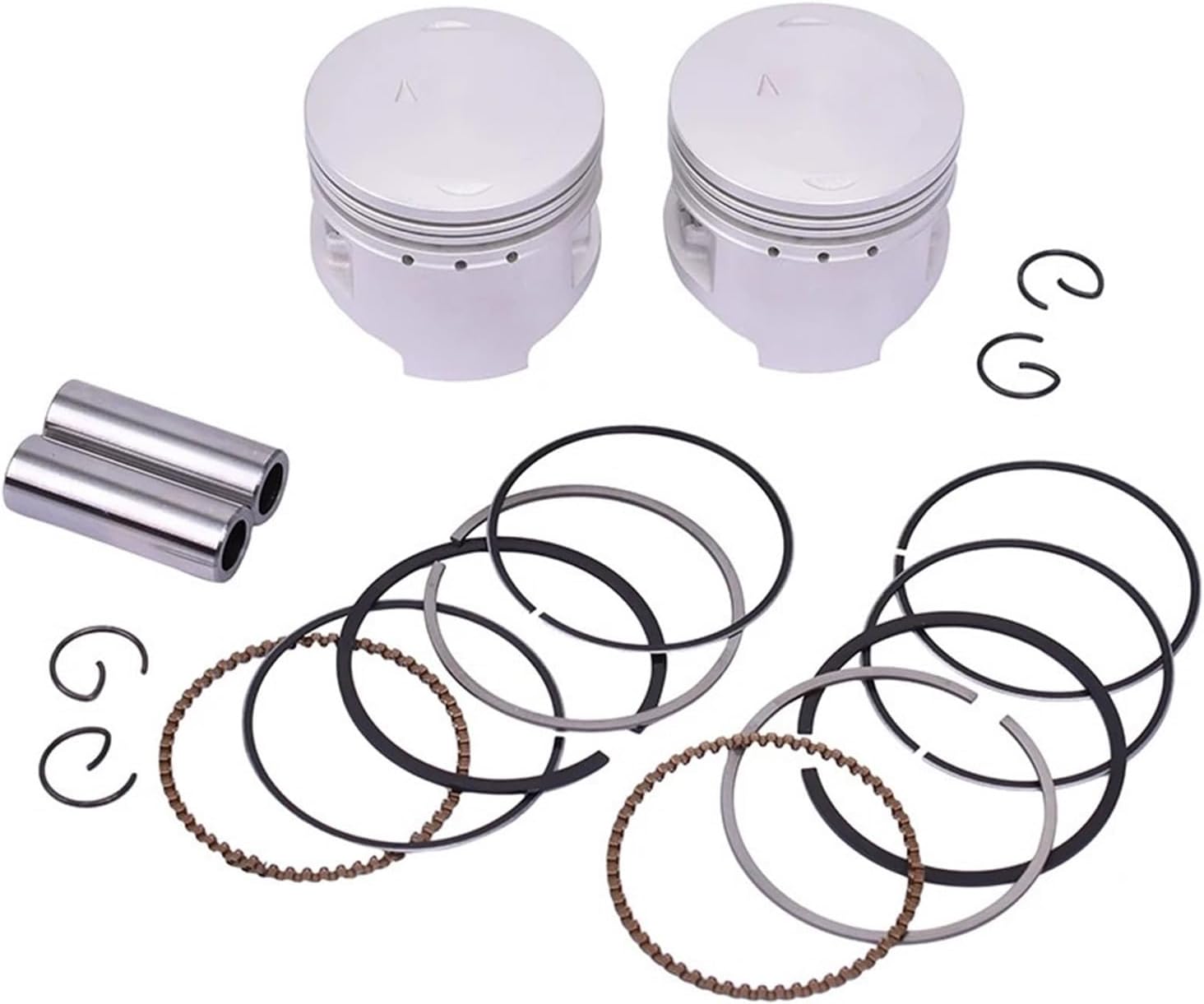 2 Set 49mm 49.25mm .5mm .75mm 50mm STD +25 +50 +75 +100 Piston And Ring Kit Compatible For YAMAHA BREEZE 1996-2004 GRIZZLY 125 YFM125(2x 0.75 Piston Ring)
