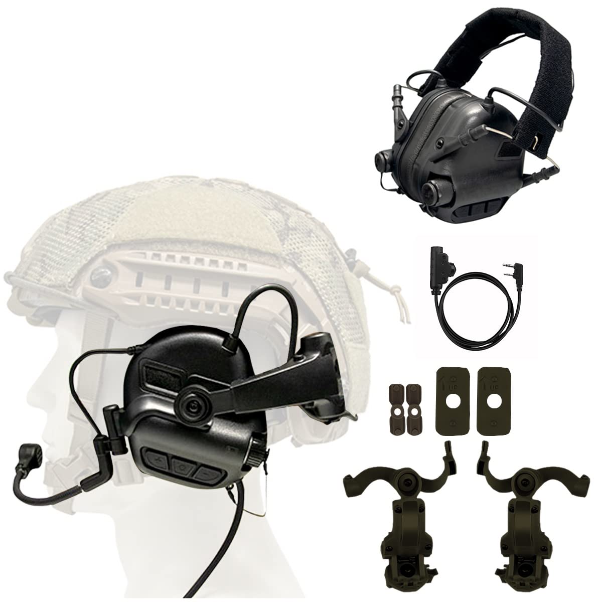Elprico Auricolare Radio Con Microfono PTT Per Sepura STP8000 STP9000 – Tubo Acustico Flessibile, 2 Clip Per Colletto, Ideale Per Sport, Escursioni E Caccia