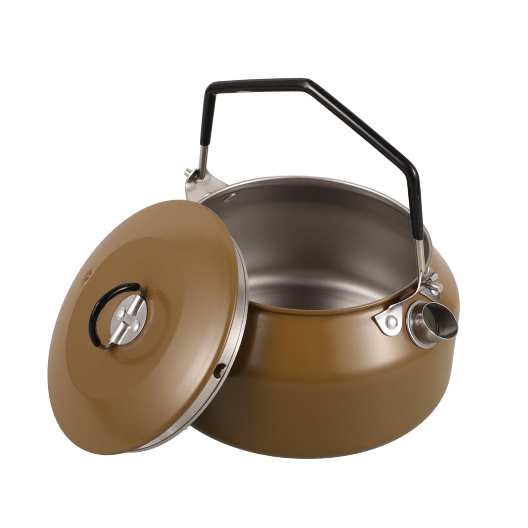 Bouilloire Camping Acier Inoxydable 1l Bouilloire de Camping Portable et Légère et Randonnée Chauffe Rapide