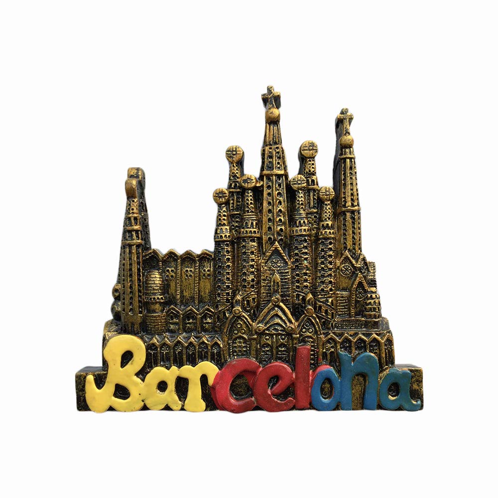 Wedarego Barcelona Spain Barcelona 3D Sagrada Familia Refrigerator Magnet Resin Travel Souvenirs,Handmade Home & Kitchen Decoration Spain Fridge Magnet Collection Gift