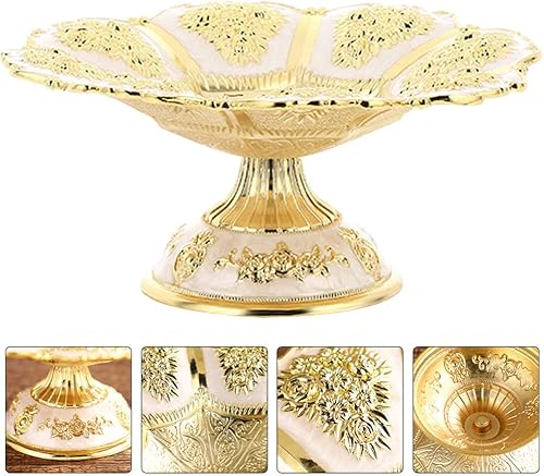 Miniatura 2 de UPKOCH Frutero con patas de aleación dorada, 7 x 7 x 3.1 pulgadas, bandeja decorativa de pedestal para el hogar, restaurante, fiesta, aperitivos,