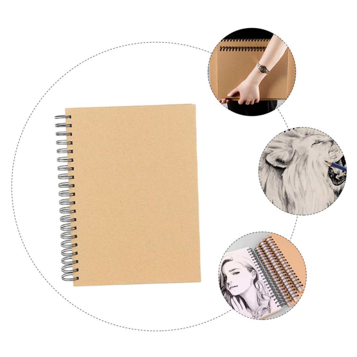 Blocco da Spiralato Carta Spessa per Pittura e Schizzi per Studenti e Artisti Portatile per Appunti e Disegni Creativi