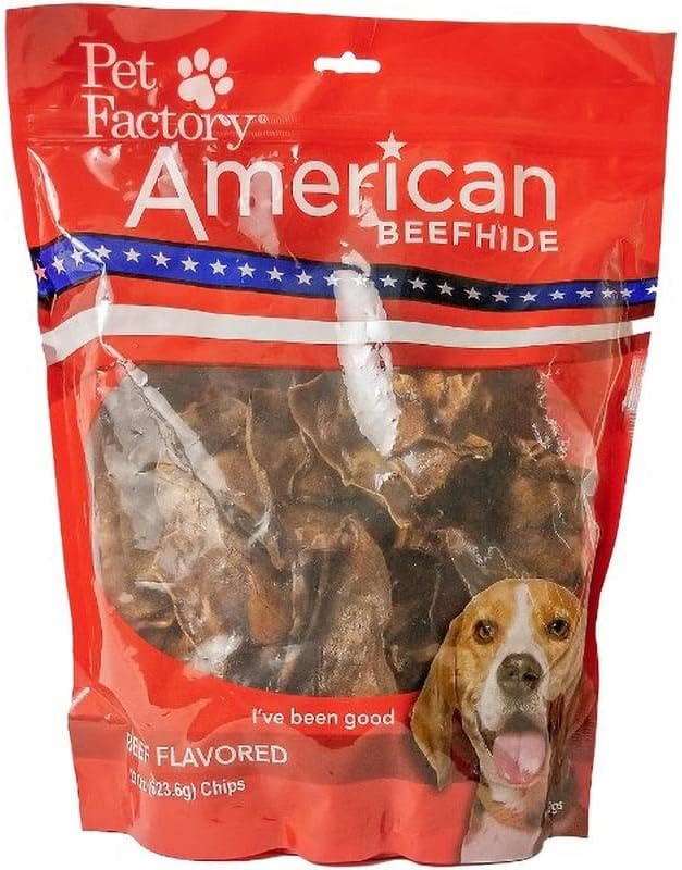 Pet Factory American Beefhide Chips Dog Chew Treats - Beef Flavor, 22 oz