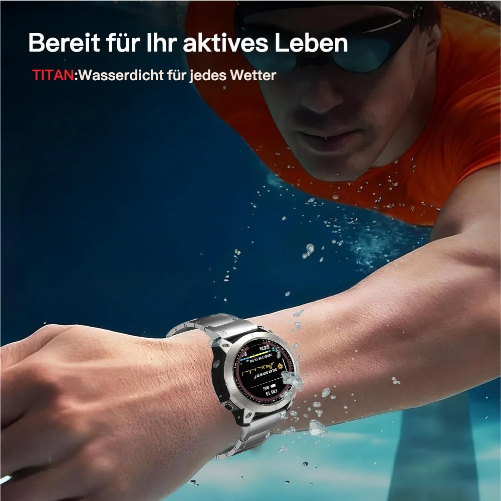 Bracelet en titane pour Garmin Fenix 8/7/7X/6/6X - Bracelet métallique QuickFit de 22 mm et 26 mm - Ultra léger et hypoallergénique avec design sans faille pour Epix Pro Gen 2/Instinct 51 mm