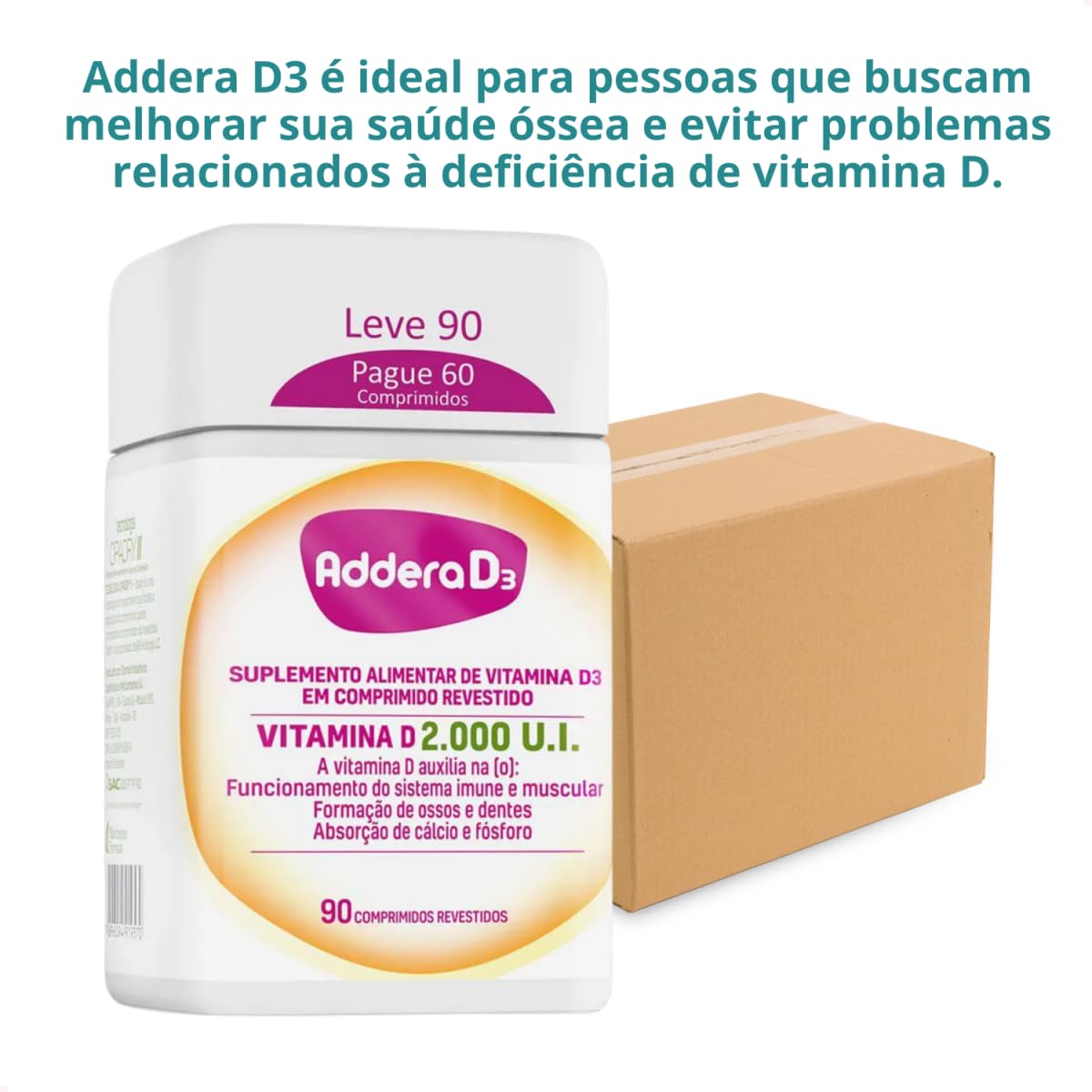 Kit com 6 – Addera 2.000UI com 90 Comprimidos Revestidos em promoção! Veja a oferta e mais achadinhos de Vitaminas & Suplementos 5 Hoje é o melhor dia para comprar Kit com 6 – Addera 2.000UI com 90 Comprimidos Revestidos com aquele preço maroto! Promoção! Aproveite a oferta! 5