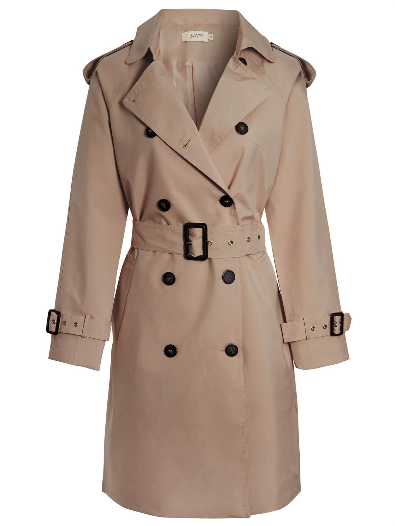 SS7 Womens Trench Coat Mid Length Mac Jacket