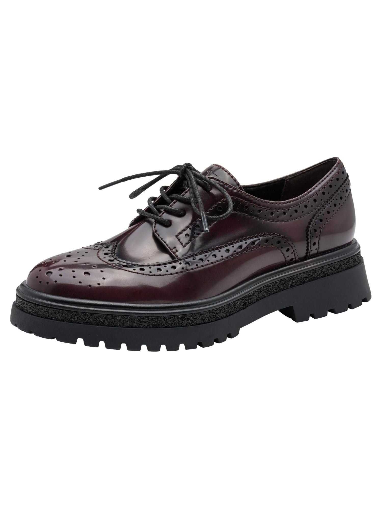 Tamaris Wingtip Brogues Women's Merlot Size 38 (5)