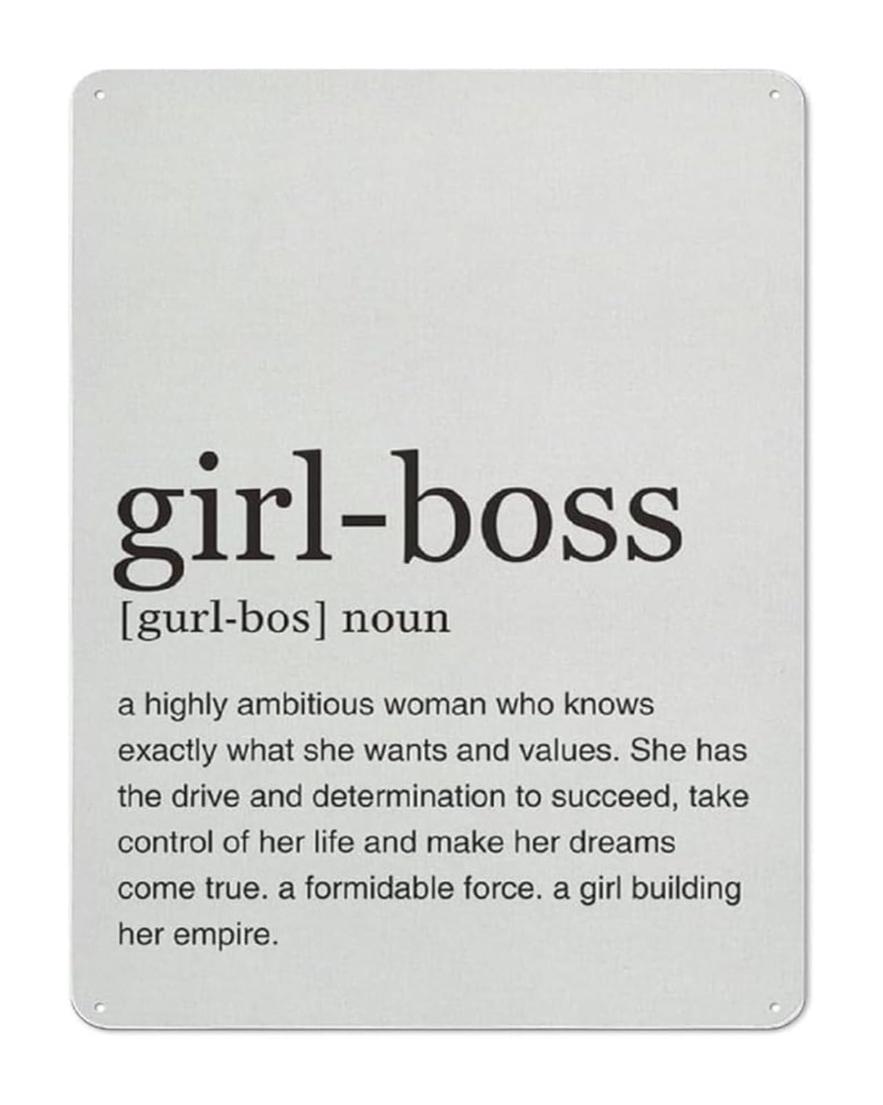 FNYUVNFAF Boss Lady Inspirational Quote Metal Tin Sign Motivational Decor for Women Workspace (8 X 12 in)