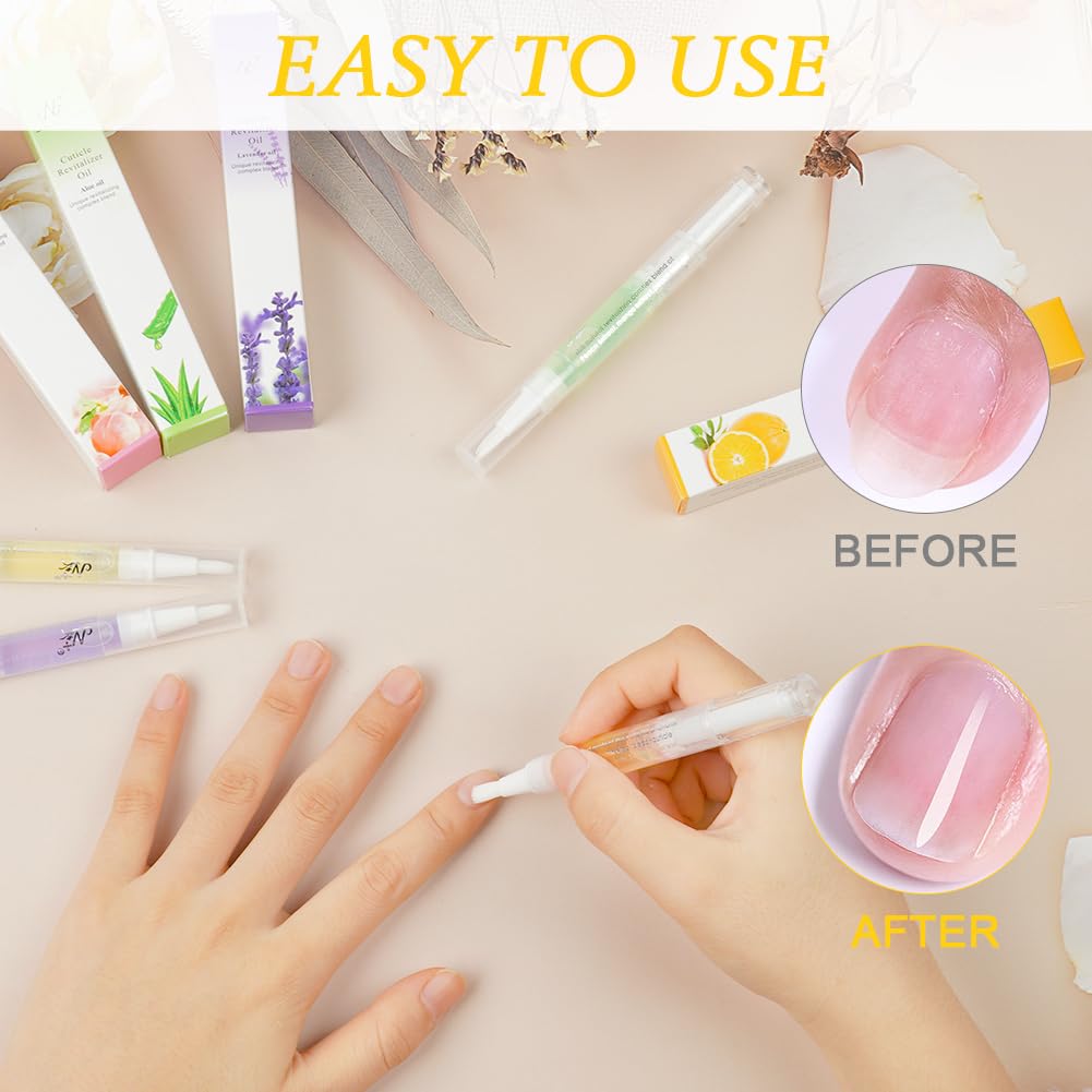 LOPHE Olio per Unghie e Cuticole, 2 Pezzi Penna per Olio Set di Oli per Cuticole, Trattamento delle Unghie, Nail Moisturizer, Nail Care Pen Formula Non Grassa
