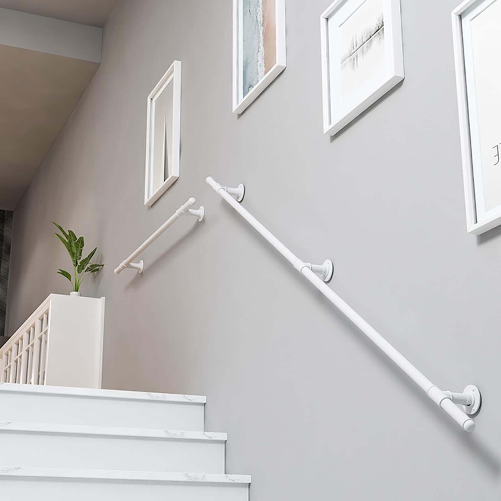 Rampe d'escalier intérieure et extérieure en métal noir de 60cm à 6m