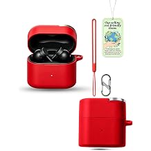 Silicone Case for CMF Clip Pro Earbuds, Soft Flexible Protective Cover with Carabiner Hook, Shockproof & Scratch-Resistant, Lightweight for Daily & Outdoor Use, Red